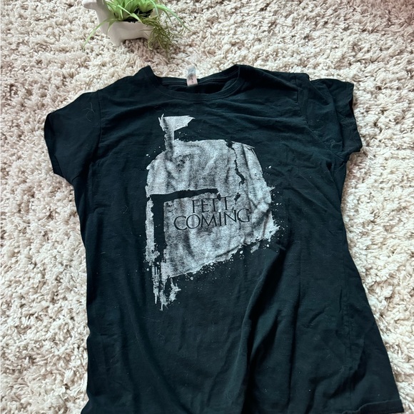 Fett is coming funny space Star Wars TV show casual scoopneck women’s T-… - Picture 1 of 3